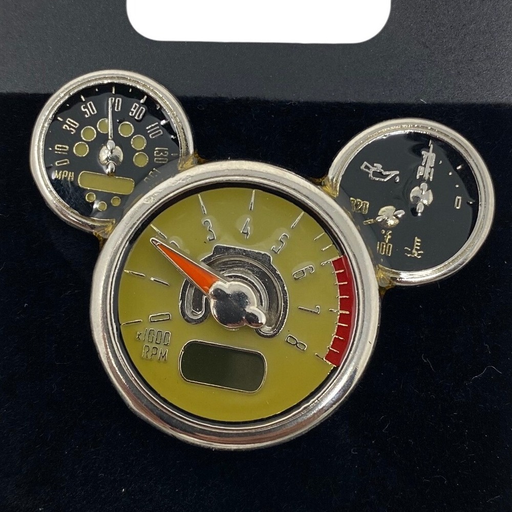 Disney Parks Mickey Mouse Dashboard Gauges Trading Pin Speedometer Tachometer - Picture 2 of 6
